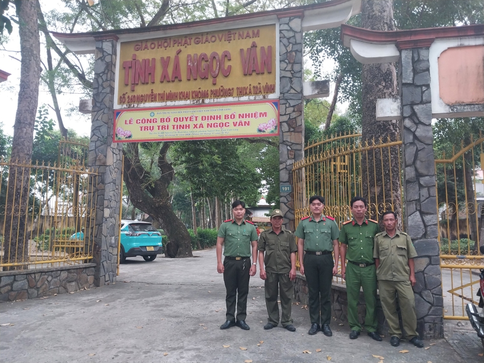Công an phường Nguyệt Hóa bảo đảm an ninh trật tự lễ bổ nhiệm Trụ trì Tịnh xá Ngọc Vân