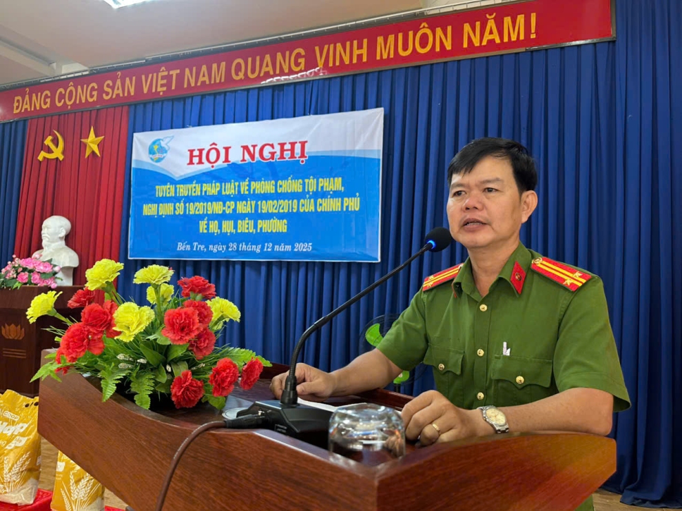Cán bộ Công an phường tuyên truyền, phổ biến pháp luật về phòng, chống tội phạm, Nghị định số 19