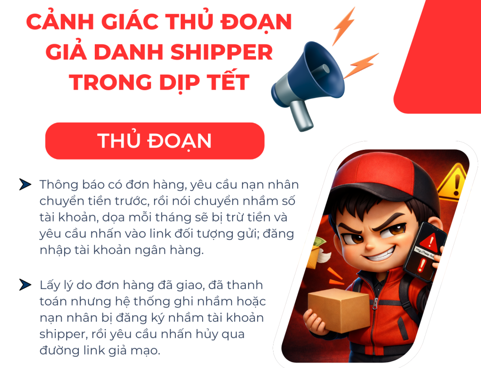 Cảnh giác thủ đoạn giả danh Shipper trong dịp Tết