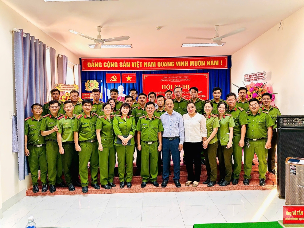 Công an phường Sơn Đông tổ chức Hội nghị tổng kết công tác Công an 2025 và triển khai công tác năm 2026