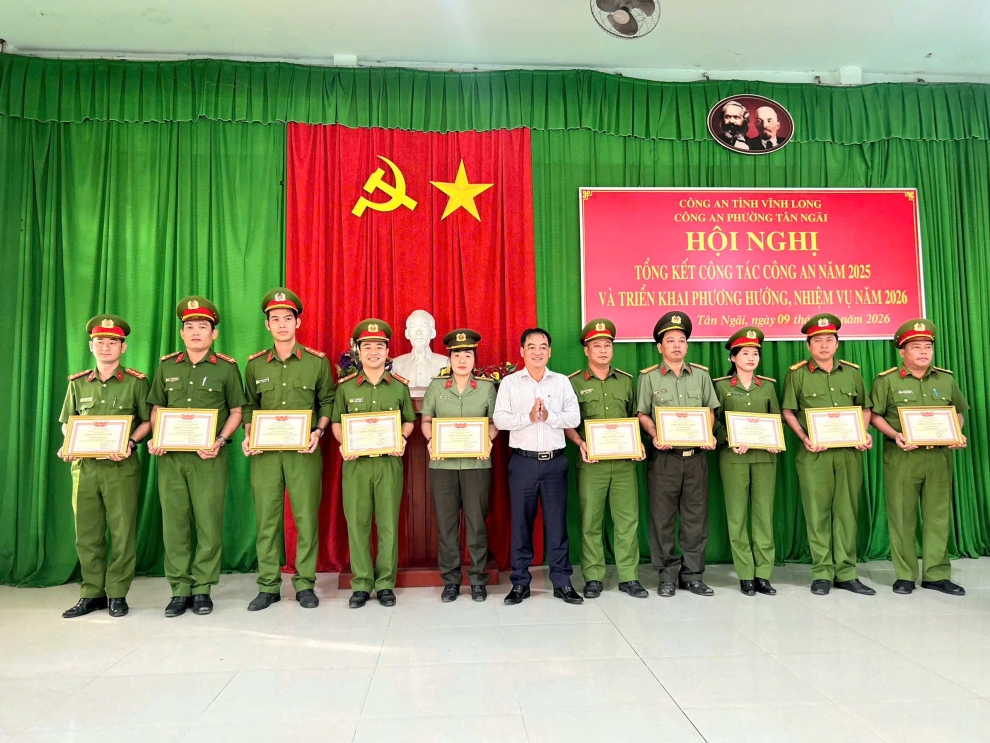 Công an phường Tân Ngãi triển khai nhiệm vụ công tác năm 2026