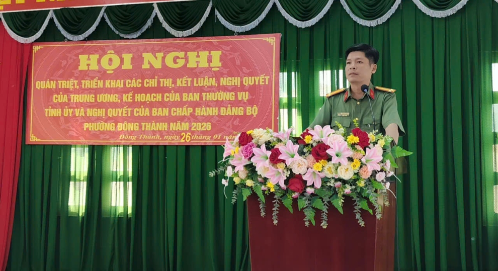 Ảnh Đồng chí Phan Lê Trung Nhân triển khai quán triệt các cỉ trị, kết luận nghị quyết của Trung ương