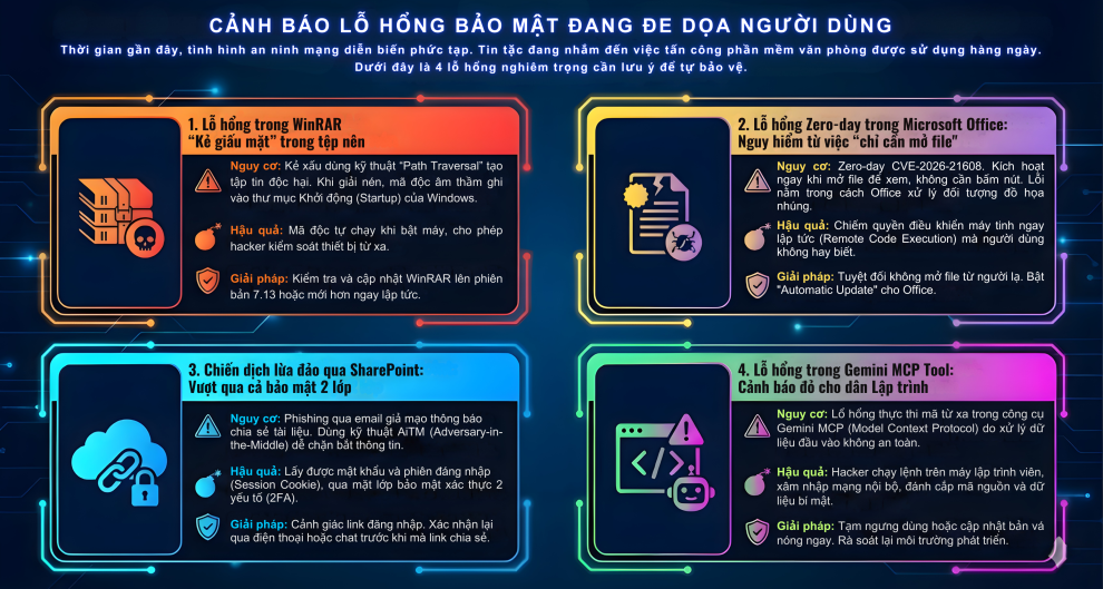 CẢNH BÁO LỖ HỔNG BẢO MẬT ĐANG ĐE DỌA NGƯỜI DÙNG