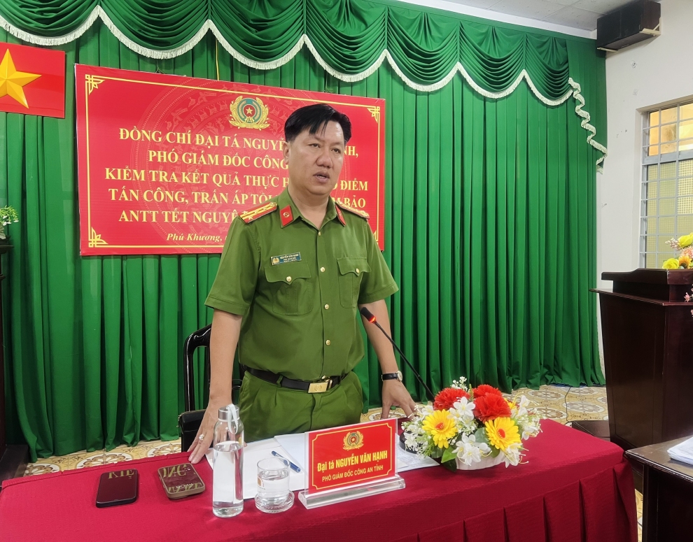 Đại tá Nguyễn Văn Hạnh phát biểu chỉ đạo