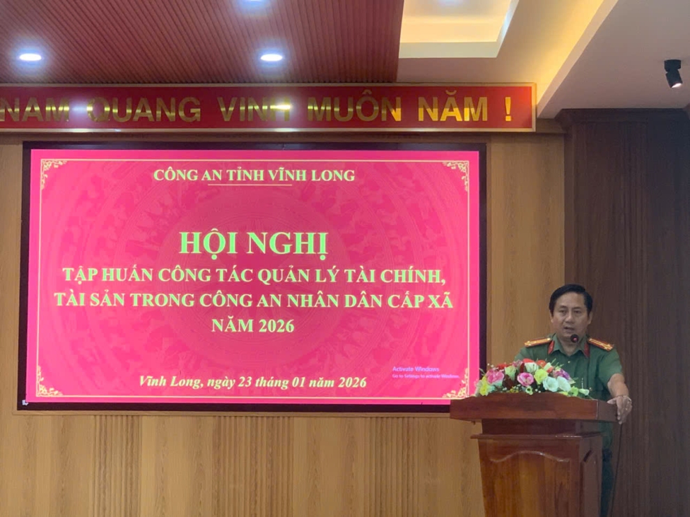 Công an tỉnh Vĩnh Long tổ chức tập huấn công tác quản lý tài chính, tài sản cho Công an cấp xã năm 2026
