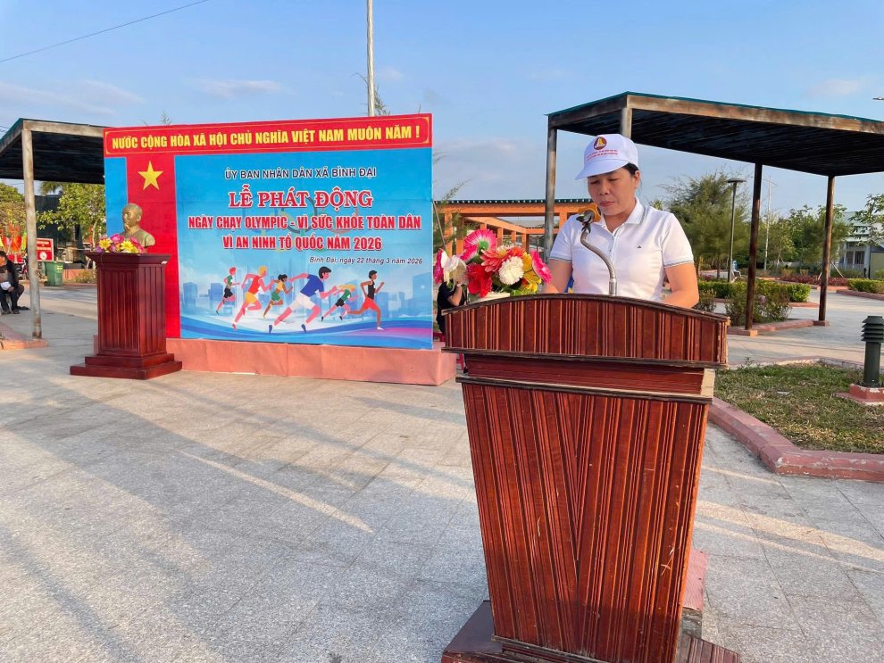Xã Bình Đại tổ chức Lễ phát động “Ngày chạy Olympic vì sức khỏe toàn dân, vì an ninh tổ quốc năm 2026”