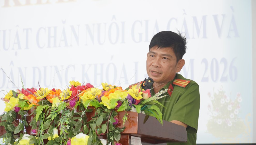 Trung tá Lê Thanh Dũ, Trưởng Cơ sở cai nghiện ma túy số 1 tỉnh Vĩnh Long phát biểu