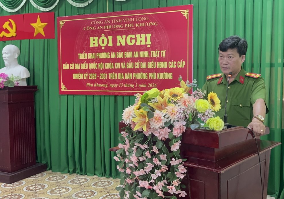 Công an phường Phú Khương triển khai phương án bảo đảm an ninh trật tự bầu cử