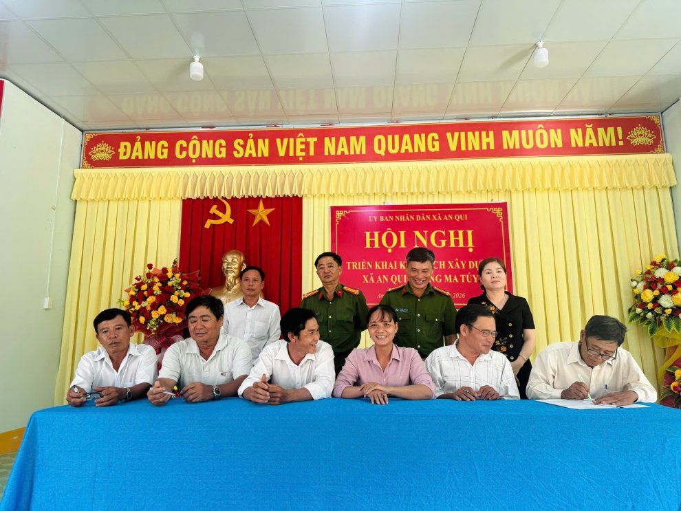 Công an xã An Qui tổ chức hội nghị triển khai kế hoạch xây dựng xã An Qui không ma tuý