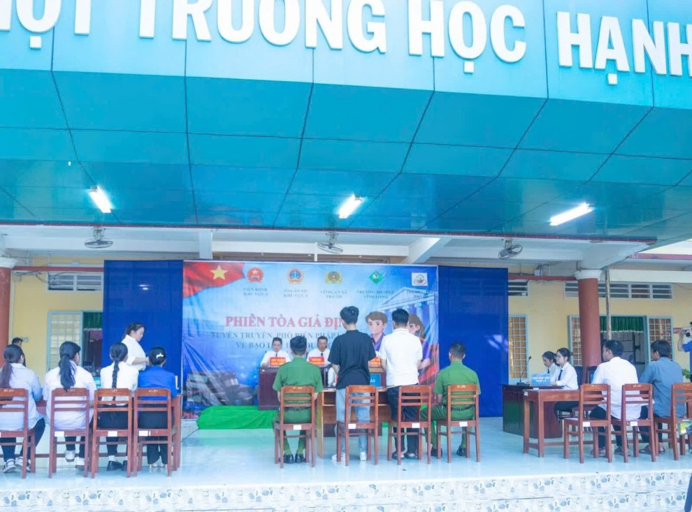 Công an xã Trà Ôn phối hợp tổ chức phiên tòa hình sự giả định