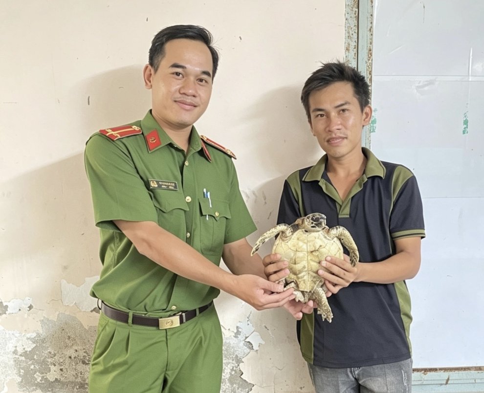 Công an xã Thới Thuận tiếp nhận động vật quý hiếm, thả về tự nhiên
