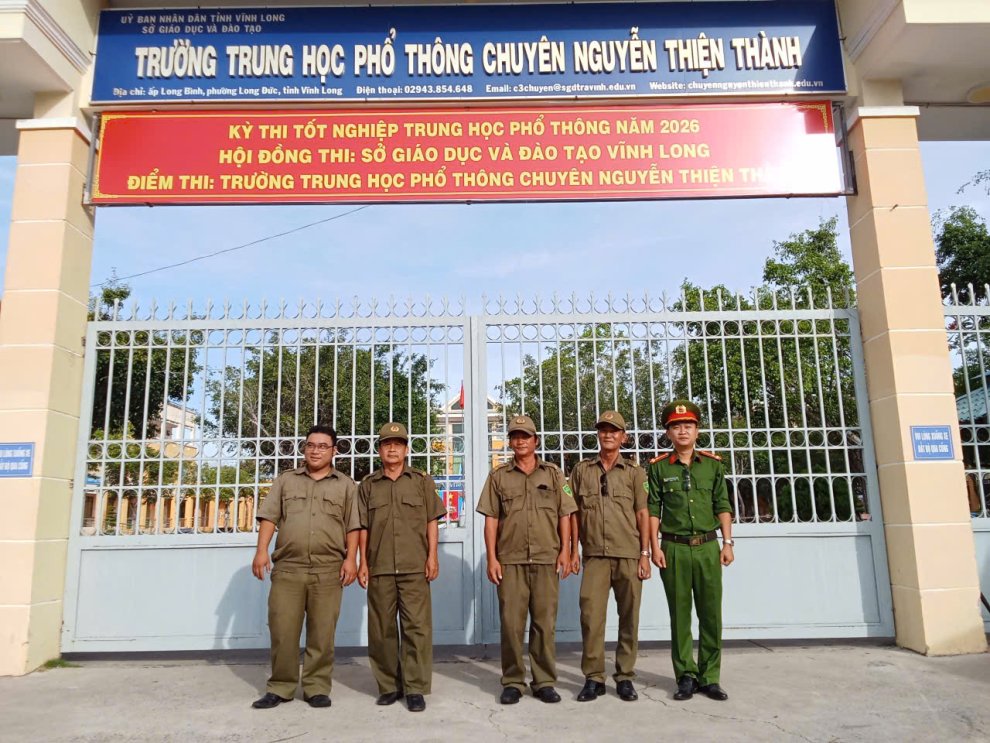 Công an phường Long Đức phối hợp bảo đảm an ninh, an toàn kỳ thi tốt nghiệp THPT năm 2026