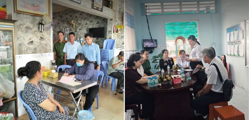 Công an xã Tam Bình kiểm tra an toàn thực phẩm