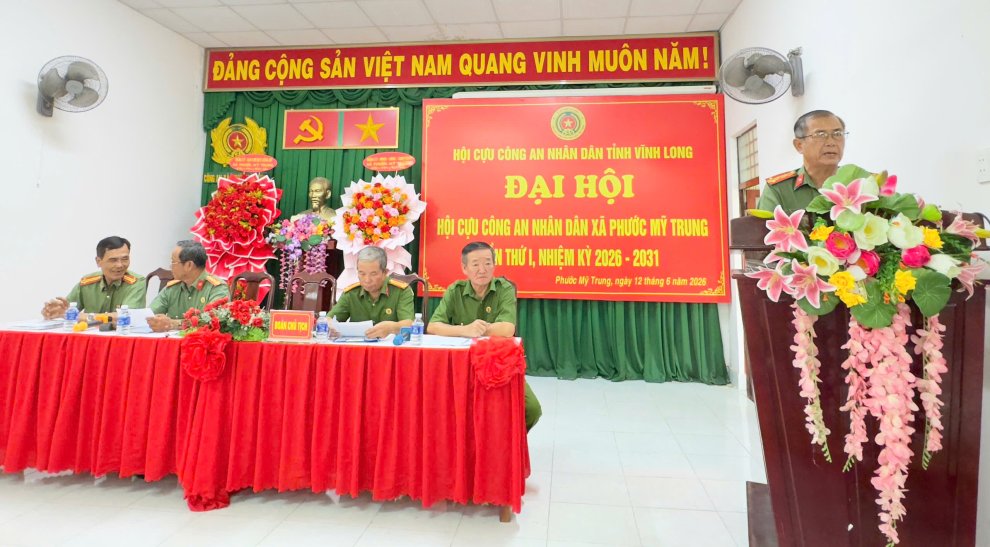 Đại hội Hội Cựu Công an nhân dân xã Phước Mỹ Trung lần thứ nhất, nhiệm kỳ 2026 - 2031