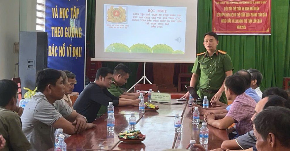 Xã Ngãi Tứ tổ chức Hội nghị diễn tập thế trận an ninh nhân dân kết hợp chặt chẽ với thế trận quốc phòng toàn dân vững chắc và xây dựng thế trận lòng dân năm 2026