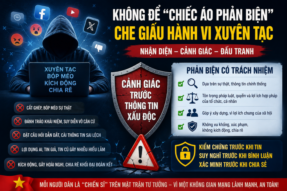 Nhận diện chiêu trò núp bóng “phản biện” để xuyên tạc trên không gian mạng