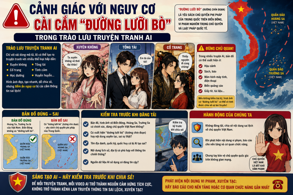 Cảnh giác với nguy cơ cài cắm “Đường lưỡi bò” trong trào lưu truyện tranh AI