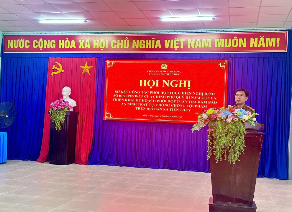 Xã Tiên Thủy tổ chức hội nghị giao ban thực hiện Nghị định số 03/2019/NĐ-CP Quí III/ 2026