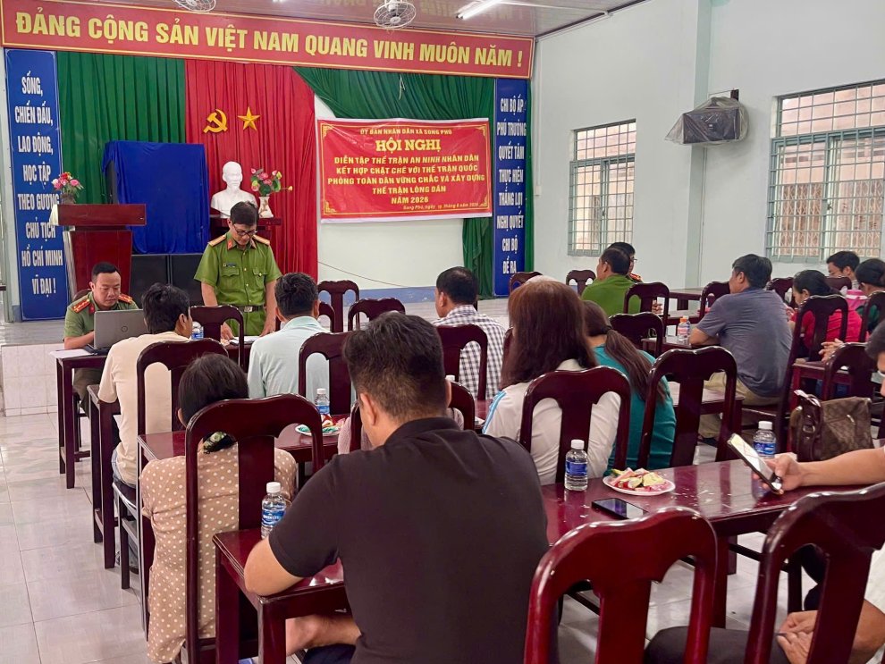 Công an xã Song Phú tuyên truyền phòng, chống tội phạm, tệ nạn xã hội