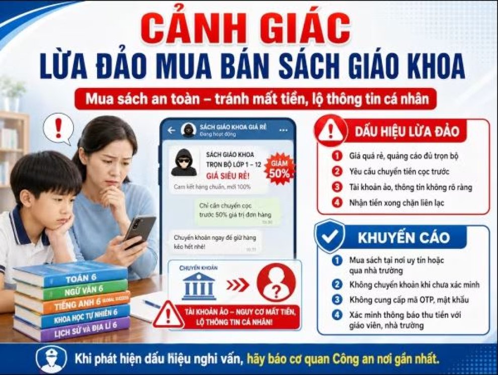 Cảnh báo thủ đoạn lừa đảo bán sách giáo khoa trên mạng