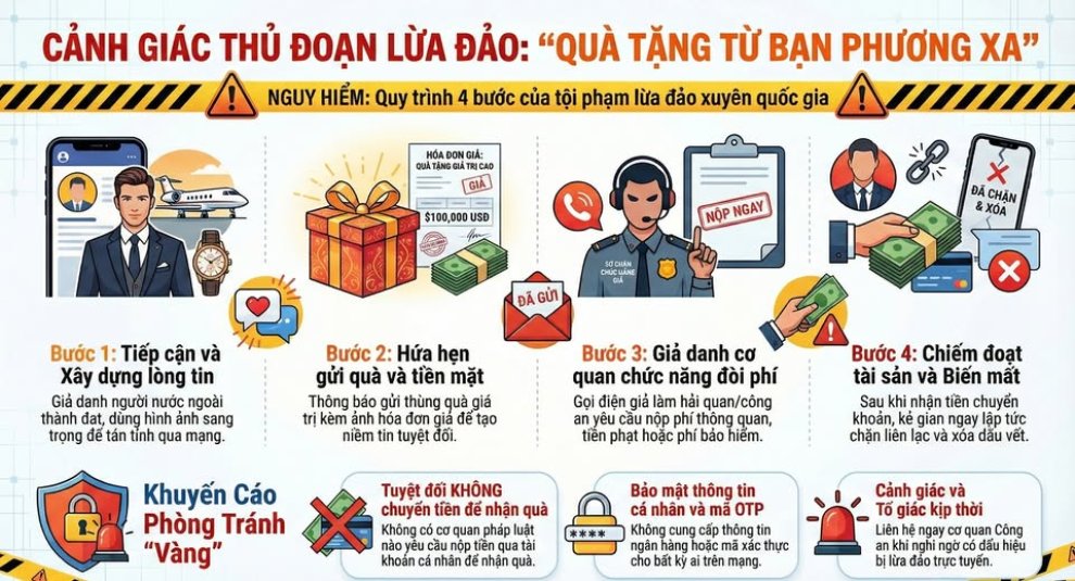 Cảnh giác thủ đoạn lừa đảo tặng quà qua mạng xã hội