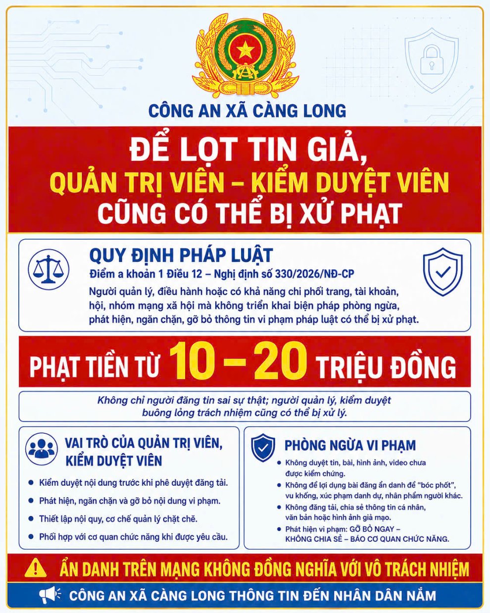 INFOGRAPHIC ĐỂ LỌT TIN GIẢ, QUẢN TRỊ VIÊN KIỂM DUYỆT VIÊN CŨNG BỊ XỬ PHẠT