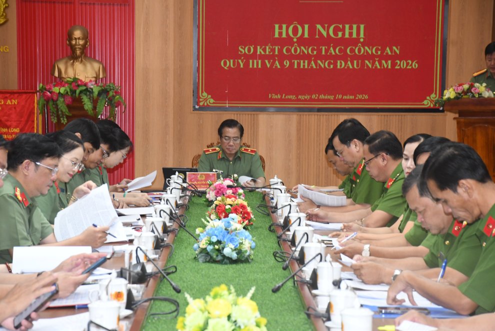 Công an tỉnh Vĩnh Long sơ kết công tác Công an quý III năm 2026