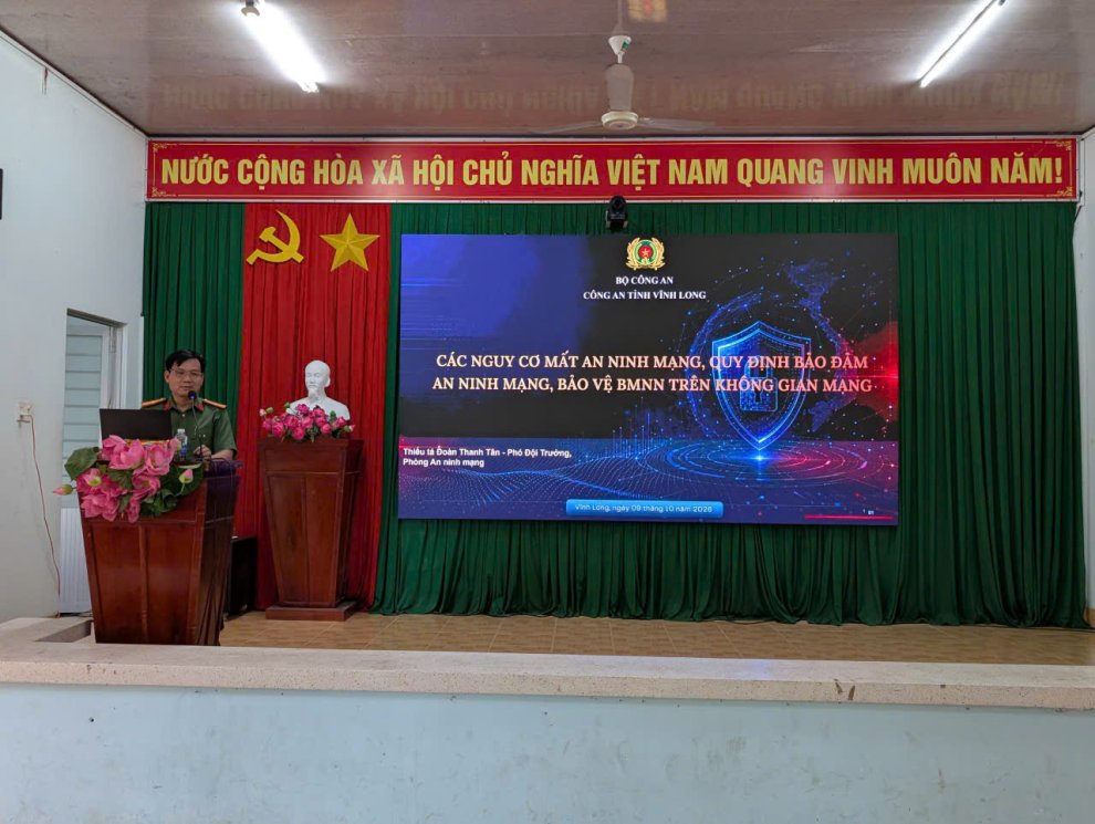 Phòng An ninh mạng, Công an tỉnh Vĩnh Long báo cáo các chuyên đề