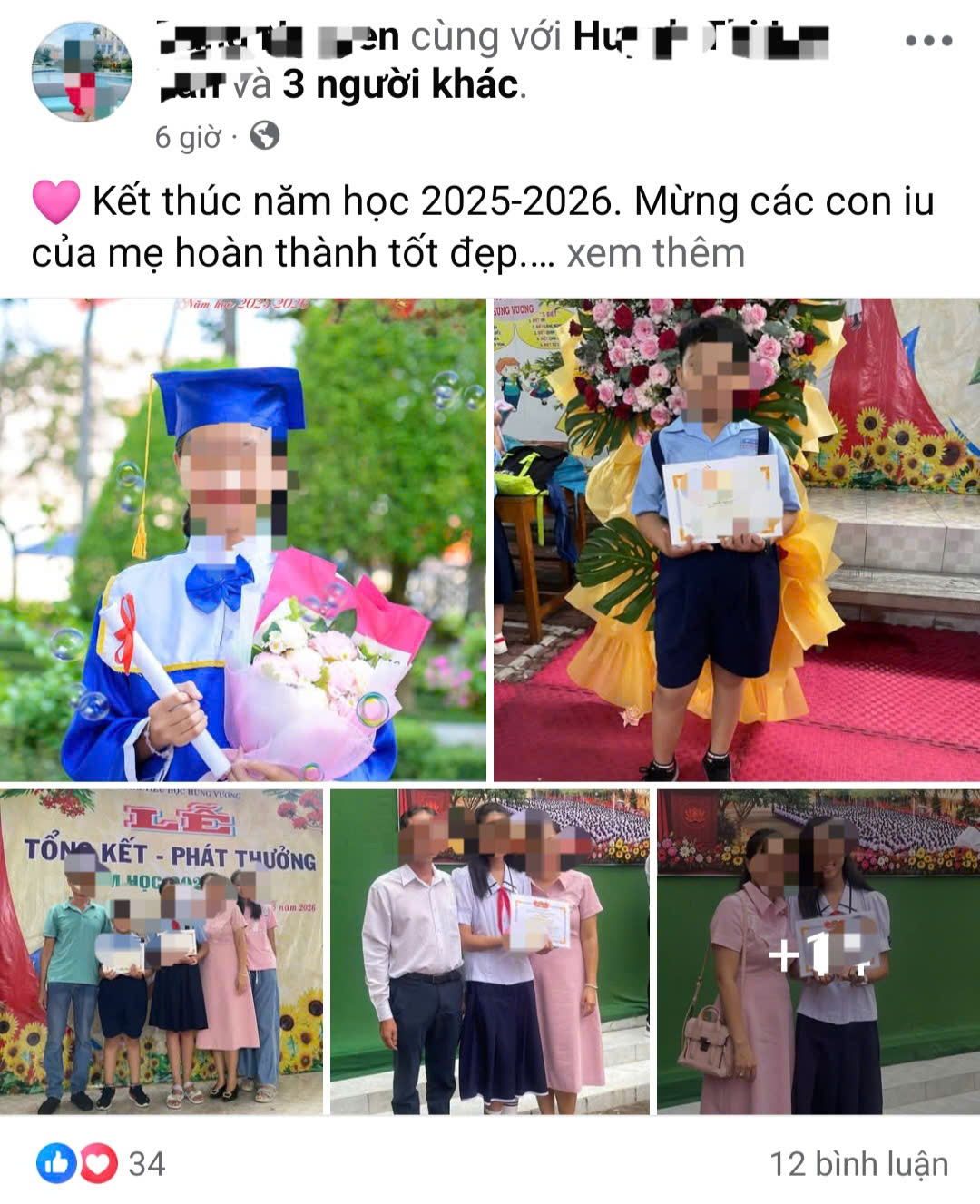 Sau lễ tổng kết là tràn ngập hình ảnh học sinh, giấy khen trên mạng xã hội