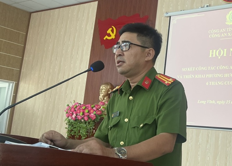 Đc Trưởng công an phát biểu khai mạc hội nghị