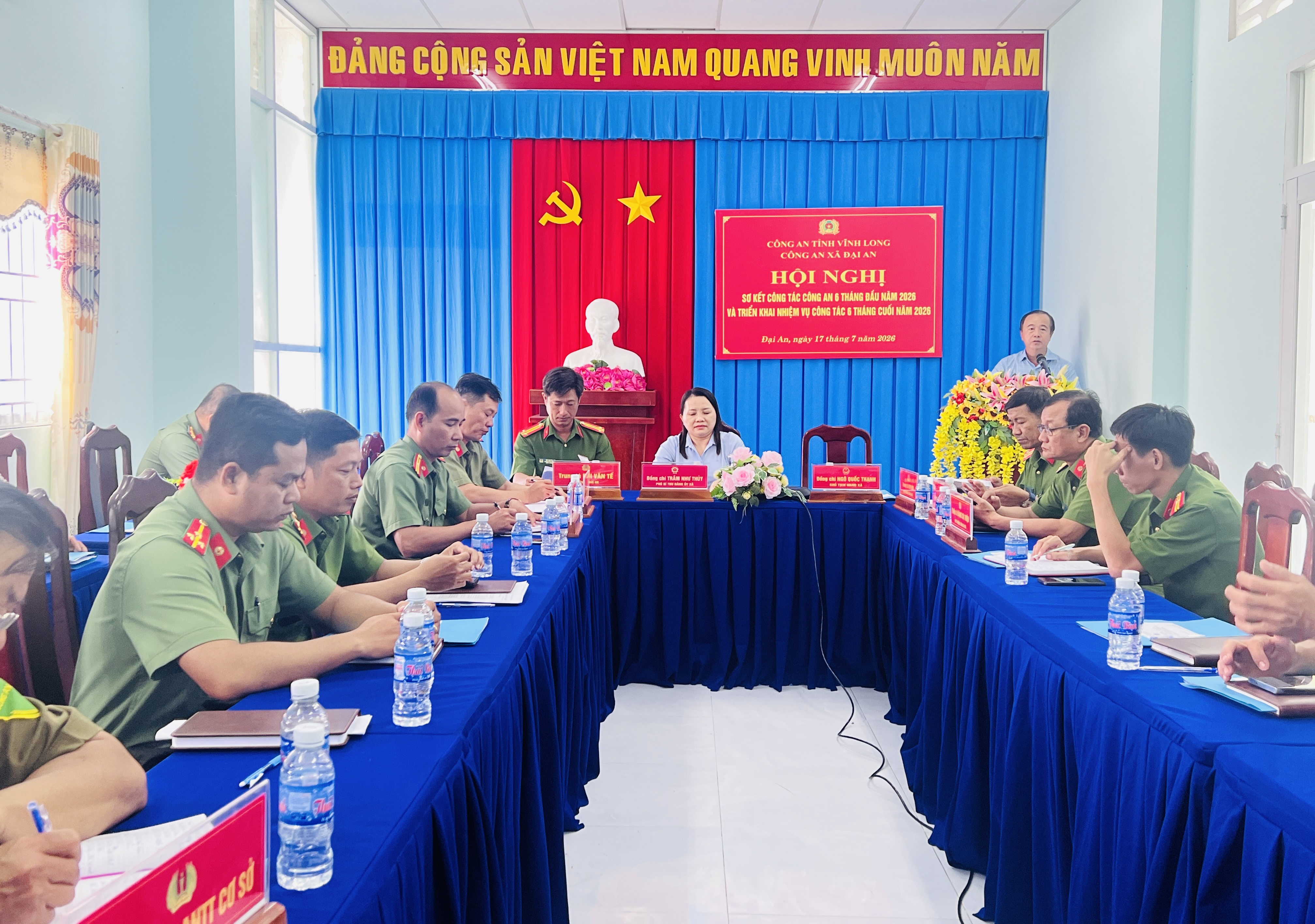 Đồng chí Ngô Quốc Thạnh, Chủ tịch UBND xã phát biểu ý kiến chỉ đạo