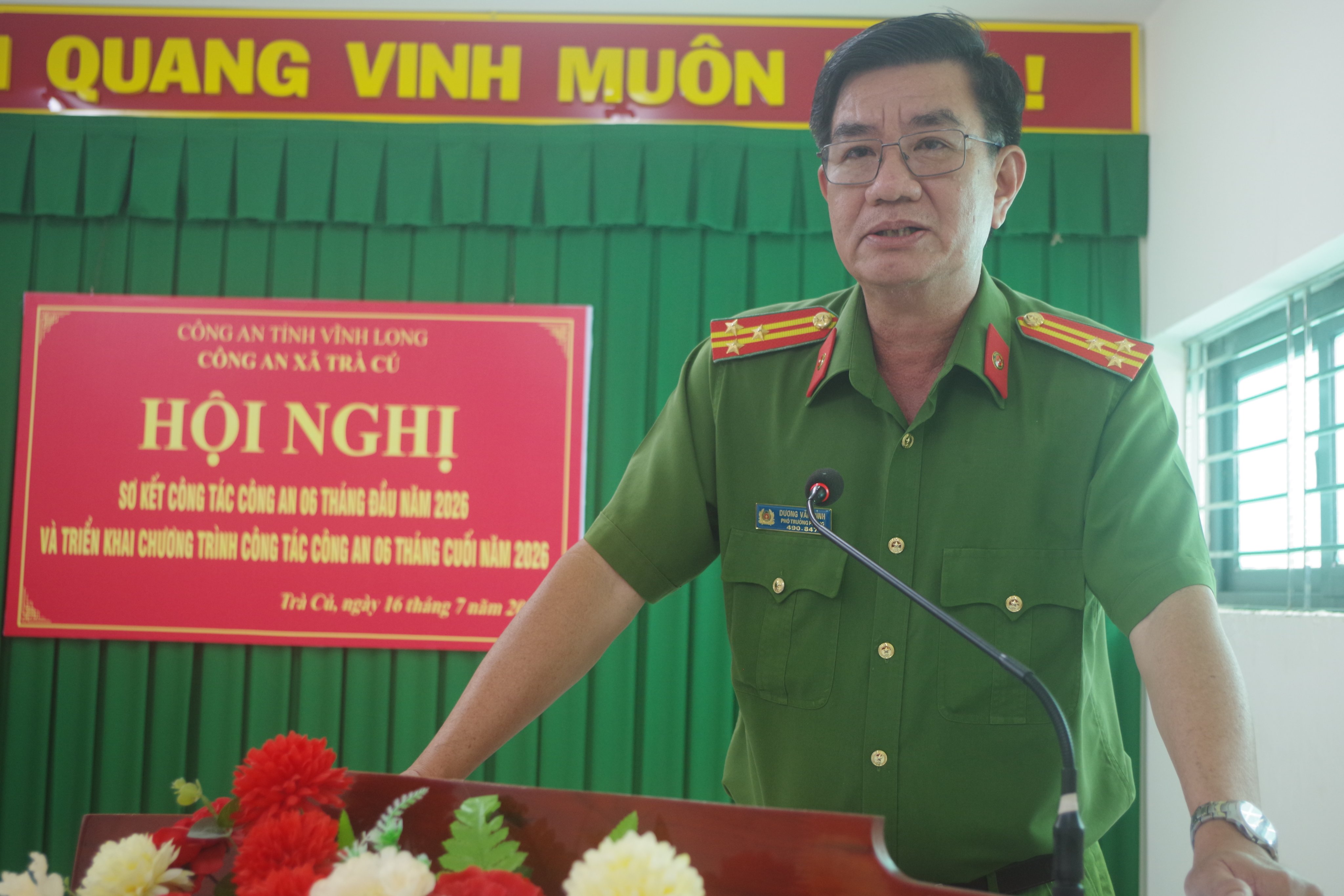 Đồng chí Thượng tá Dương Văn Bỉnh – Phó Trưởng Phòng PC06 phát biểu