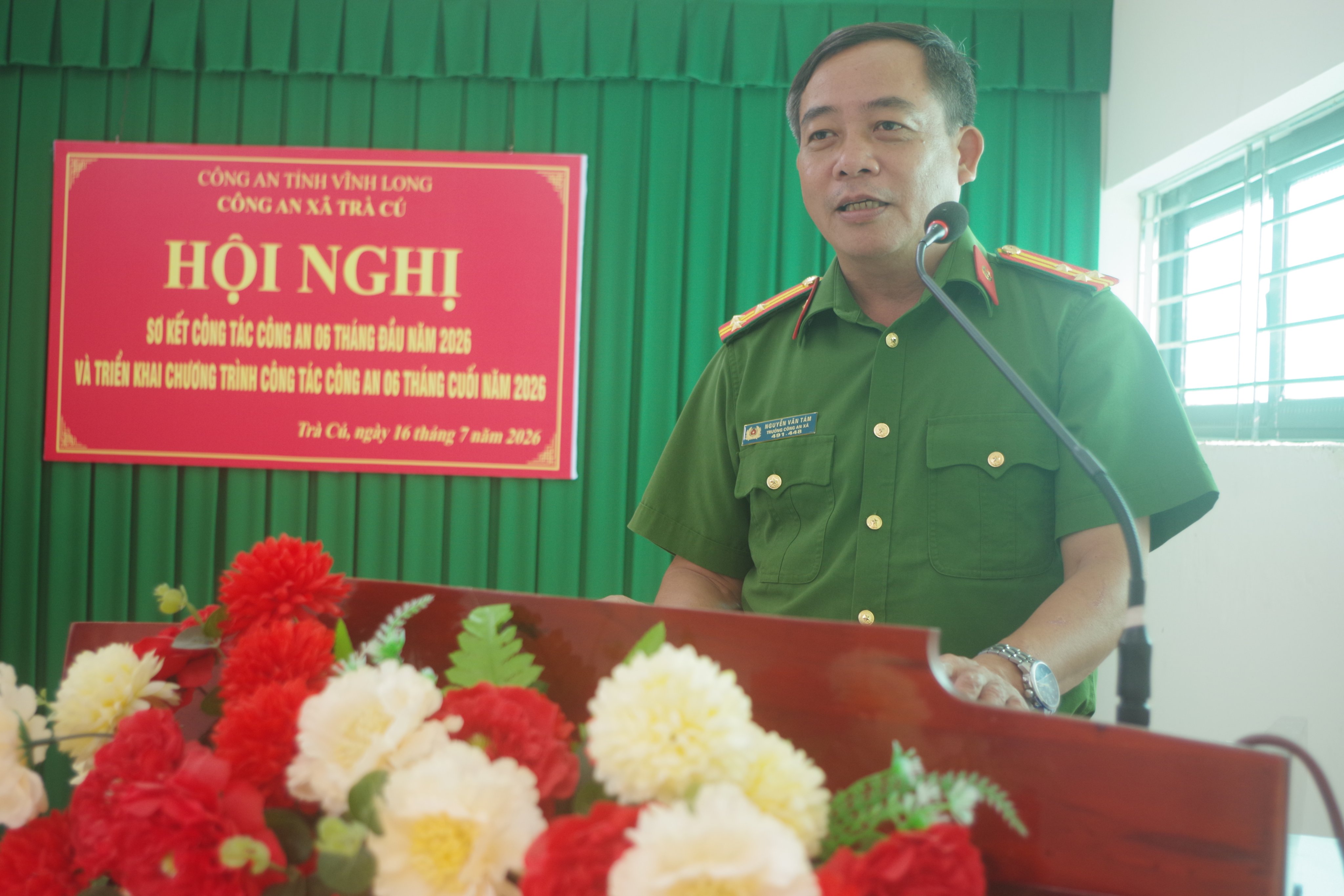 Đồng chí Thượng tá Nguyễn Văn Tám tiếp thu ý kiến chỉ đạo