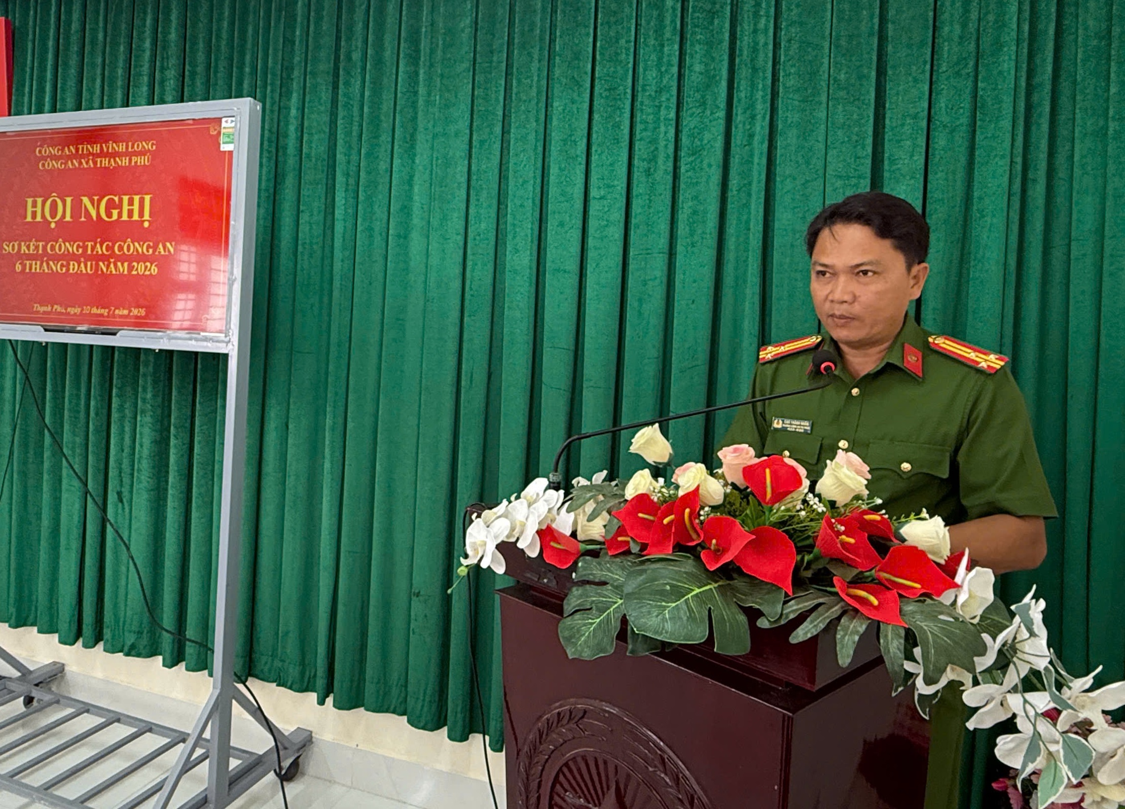 thượng tá Cao Thành Nhân phát biểu chỉ đạo hội nghị