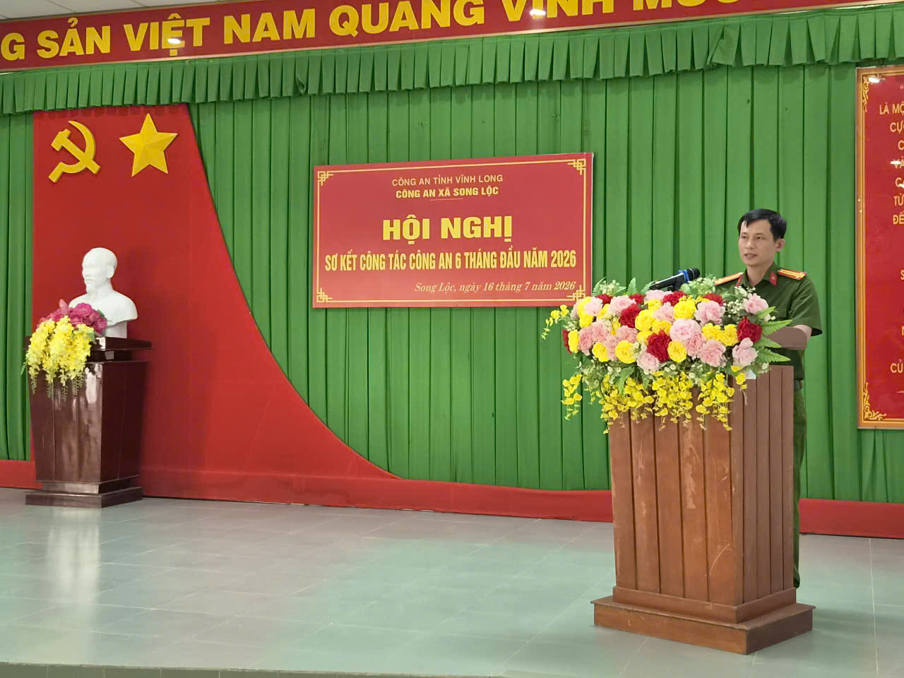 Thượng tá Ngô Văn HoàngAnh TCAX phát biểu tiếp thu ý kiến chỉ đạo