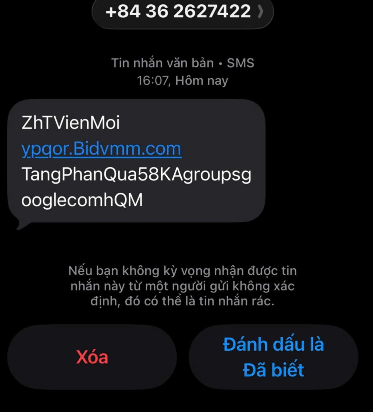 Tin nhắn lạ liên tục gửi đến số điện thoại anh T