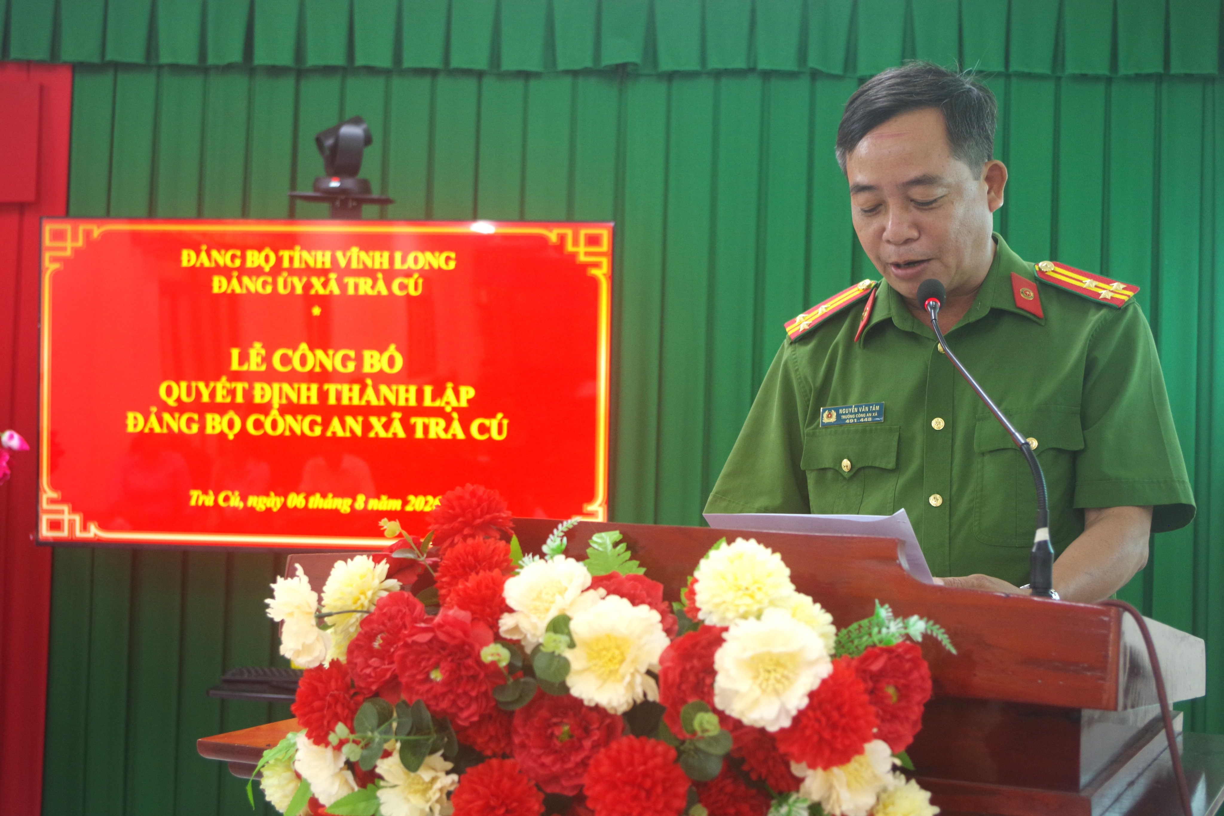 Đ c Nguyễn Văn Tám, Bí thư phát biểu