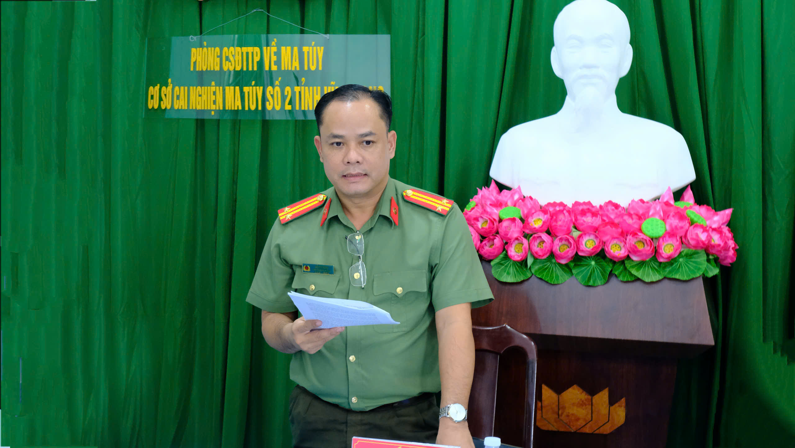 Lãnh đạo Phòng Tham mưu phát biểu