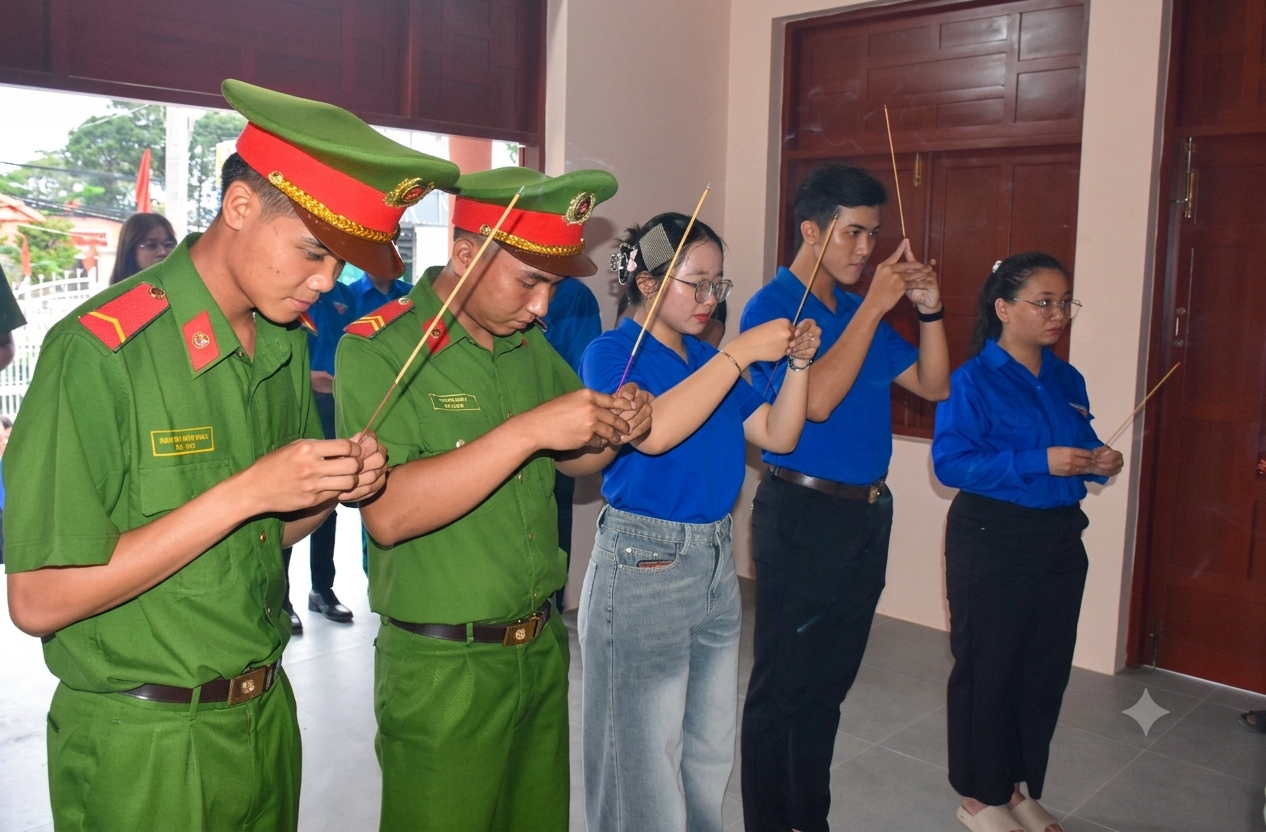 Thắp hương tại đền thờ liệt sĩ