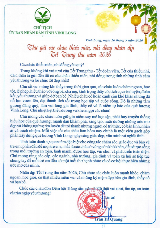 THU CHUC TET TRUNG THU 2026
